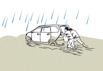 saat mobil matic kebanjiran